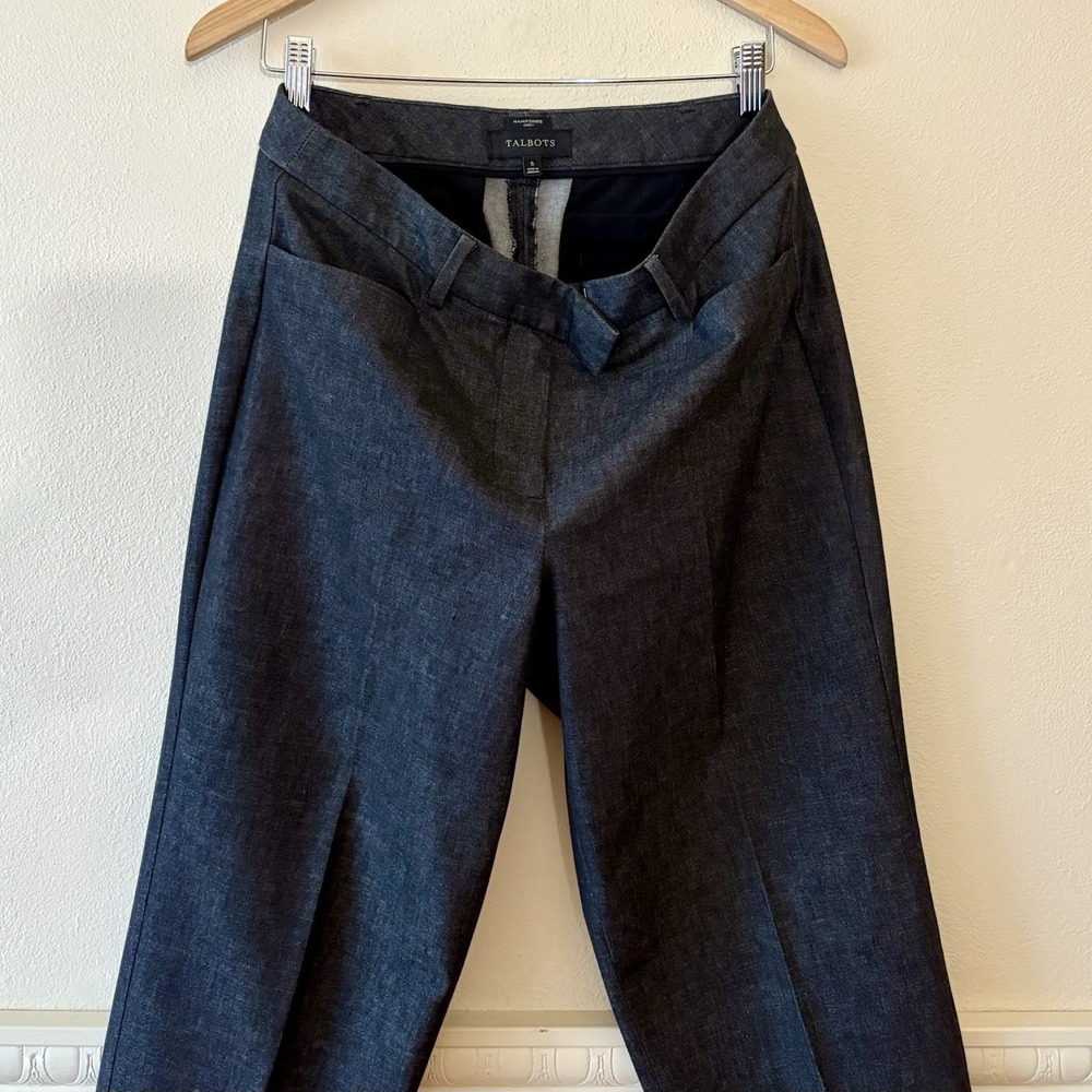 Talbots Hampshire Curvy Fit Ankle Pants Polished Denim Women's 6 Cotton Blend - Picture 7 of 11